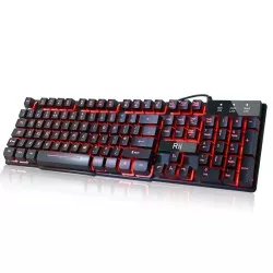 Tastatura Gaming multimedia iluminata in 3 culori, Rii  