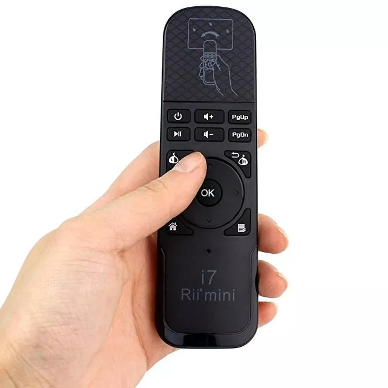 Mini telecomanda & Airmouse wireless pentru smart TV si PC, i7 Rii