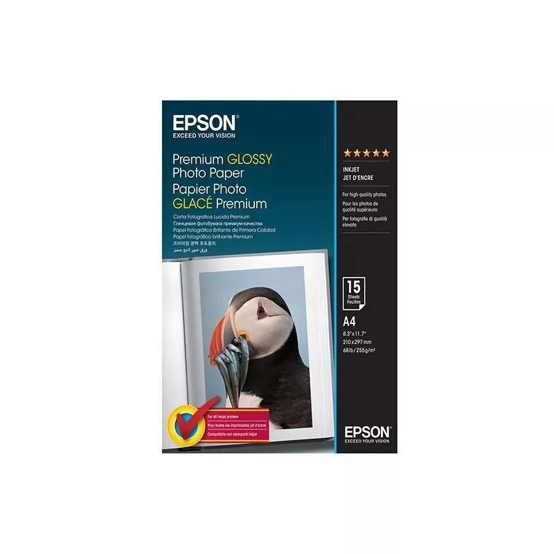 Hartie foto Epson Premium Glossy A4 255g, top 15 coli