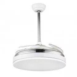 Ventilator de tavan cu lustra, 68W, 2180 lm, palete acril pliabile, telecomanda, LED