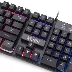 Kit tastatura si mouse gaming, iluminate 7 culori, USB, 3200 DPI, Mafiti