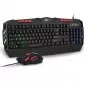 Kit tastatura si mouse gaming, iluminate LED, USB, taste multimedia, 2400 DPI