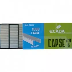 Capse 24/6, cutie 1000 bucati, otel galvanizat, 53 microni, Ecada