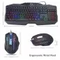 Kit tastatura si mouse gaming, iluminata, USB, 104 taste, Rii