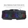 Tastatura si mouse gaming, iluminare multicolora, USB, 104 taste, Rii