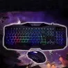 Tastatura si mouse gaming, iluminare multicolora, USB, 104 taste, Rii