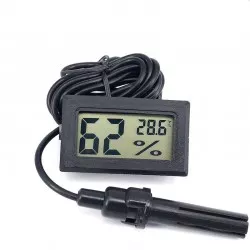 Termometru cu sonda, umiditate, temperatura, afisaj LCD, negru