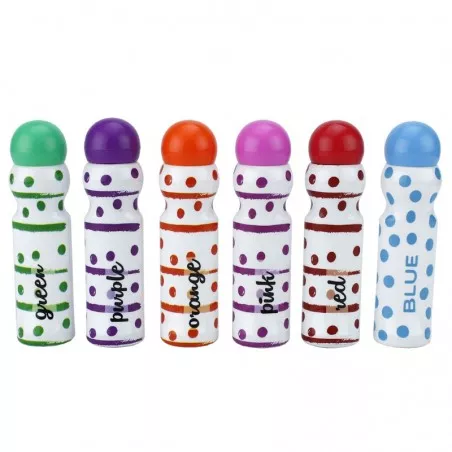 Carioci lavabile colorate Dot Marker, 45 ml, varf rotund 1.6 cm, set 6 bucati