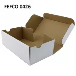 Cutii carton personalizate cu autoformare, ondula C alb 3 straturi, FEFCO 0426