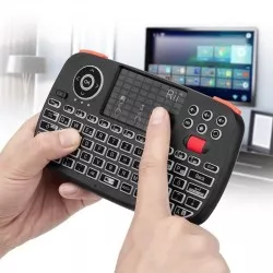 Mini tastatura Bluetooth iluminata, receiver USB, touchpad, unique scroll, RII I4