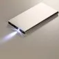 Power bank slim 20000mAh, 2xUSB, lanterna LED, incarcare rapida, argintiu