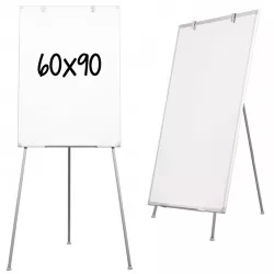 Flipchart magnetic cu trepied, 70x60 cm, cleme prindere hartie