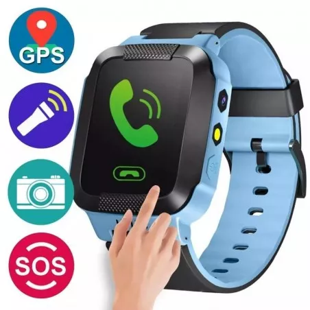 Smartwatch GPS copii, Android/IOS. GPS sim, handsfree, lanterna, camera foto Resigilat