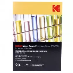 Hartie Kodak Premium print medical HD inkjet, A4, Glossy 250 g, top 20 coli