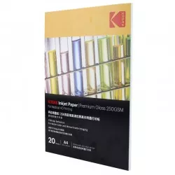 Hartie Kodak Premium Gloss 250 grame, format A4, print medical HD, 20 coli