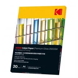 Hartie Kodak Premium Gloss 250 grame, format A4, print medical HD, 20 coli