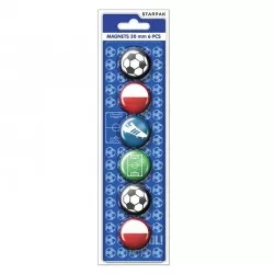 Magneti Fotbal 30 mm, multicolor, set 6 bucati, Starpak