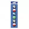 Magneti Fotbal 30 mm, multicolor, set 6 bucati 