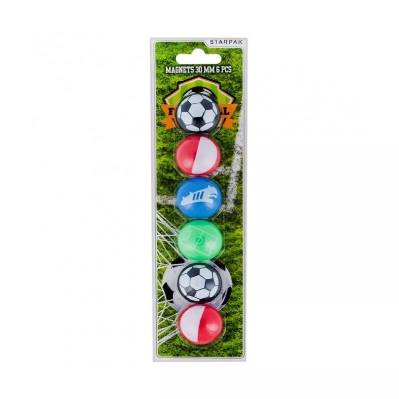 Magneti Fotbal 30 mm, multicolor, set 6 bucati, Starpak