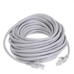 Cablu internet UTP, retea LAN, mufa RJ45 standard, lungime 10 m, gri