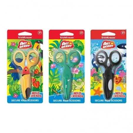 Foarfeca plastic Wild Friends, pentru copii, 12 cm