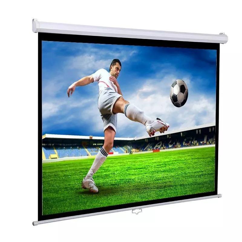 Ecran pentru proiectie 100 inch, format 16:9, portabil, sistem prindere, alb mat