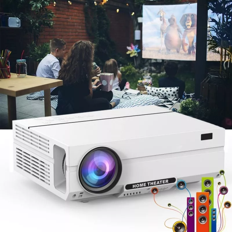 Video proiector Full HD, redare 4K, home theater LCD, 1920x1080, 3600lm, difuzor, USB/HDMI/VGA/Jack 3.5