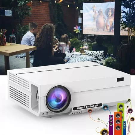 Video proiector Full HD 4K, afisaj LCD, LED 52W, rezolutie 1920x1080, 3600lm, difuzor, USB/HDMI/VGA