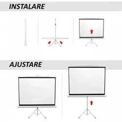 Ecran pentru proiectare, format 16:9 100 inch, trepied, inaltime ajustabila, portabil