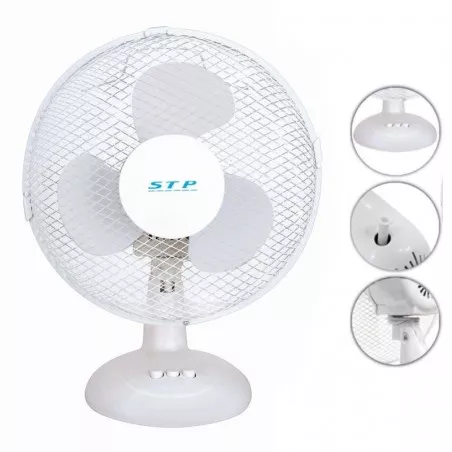 Ventilator de birou 25W, 2 trepte de viteza, functie oscilare, diametru 23 cm