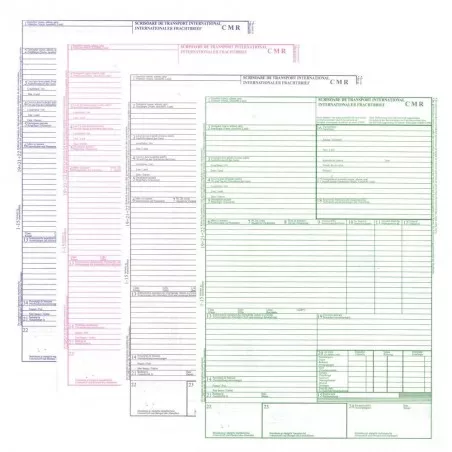 Scrisoare de transport CMR international, file autocopiative, format A4, 4 exemplare