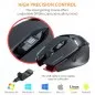 Mouse gaming optic 12000 DPI, cu fir, 7 butoane, USB, LED RGB, Rii