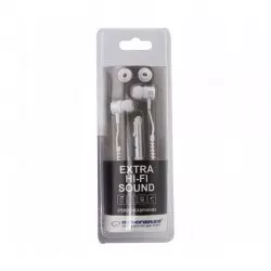 Casti in-ear stereo 3.5mm, microfon, extra Hi-Fi, cablu tip fermoar 1.2 m, 2 seturi dopuri, alb