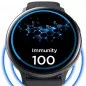 Smartwatch Bluetooth cu termometru, nivel oxigen, nivel imunitate, tensiune, 15 functii, iOS/Android, LCD tactil 1.28"