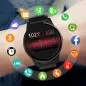 Smartwatch Bluetooth cu termometru, nivel oxigen, nivel imunitate, tensiune, 15 functii, iOS/Android, LCD tactil 1.28"