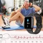 Smartwatch Bluetooth cu termometru, nivel oxigen, tensiune arteriala, 15 functii, iOS/Android,  LCD 1.3” TFT, IP67