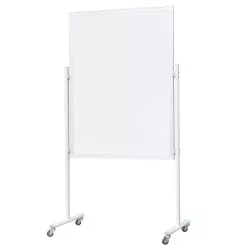 Tabla magnetica doua fete scriere, 90x120 cm, stand mobil cu blocare roti, rama aluminiu