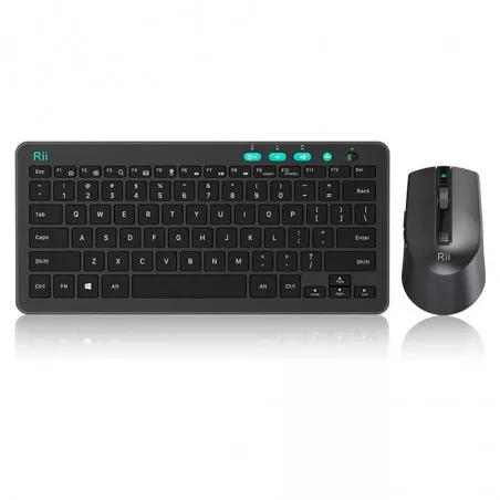 Kit tastatura si mouse Wireless, Ultra-Slim, DPI 3200, 3 butoane programabile,Rii