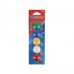 Set 5 magneti pentru tabla magnetica, 30 mm, multicolor