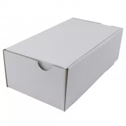 Cutie cu autoformare 185x95x60 mm alba, carton microondul E 360 g, FEFCO 0427