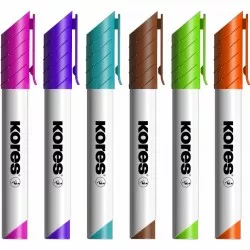 Marker pentru whiteboard, varf 3 mm, set 10 culori, Kores