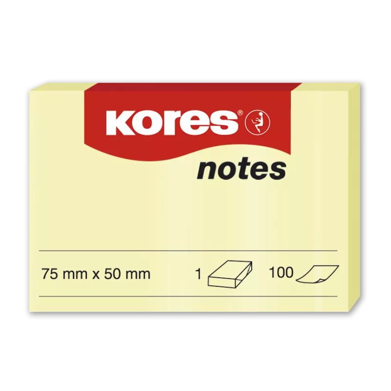 Bloc notes adezive, 100 file cu dimensiunea 75x50 mm