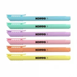 TEXTMARKER SET 6 PASTEL SLIM CUTIE PLASTIC KORES