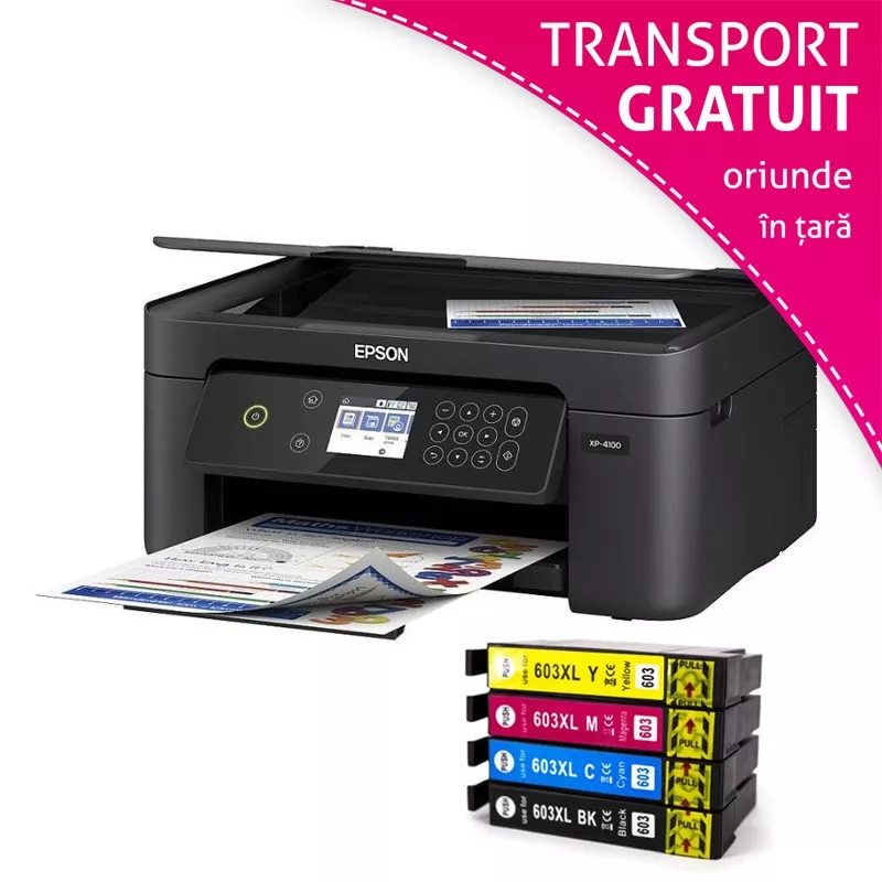 Multifunctionala Epson Expression Home XP-4100 inkjet color, cartuse compatibile incluse