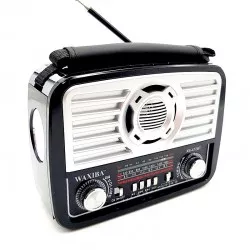 Radio portabil bluetooth, retro, reincarcabil USB, slot TF, AUX, MP3, lanterna incorporata, AM/FM/SW