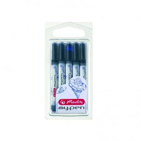 Patroane universale My Pen Herlitz, albastre, set 5 bucati