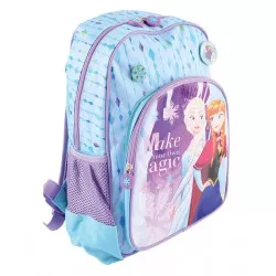 Ghiozdan scolar, imprimeu Frozen, clasa 0, buretat, multicolor