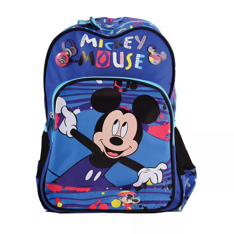 Ghiozdan Mickey Mouse, 38x27x12 cm, clasa pregatitoare, inchidere cu fermoar