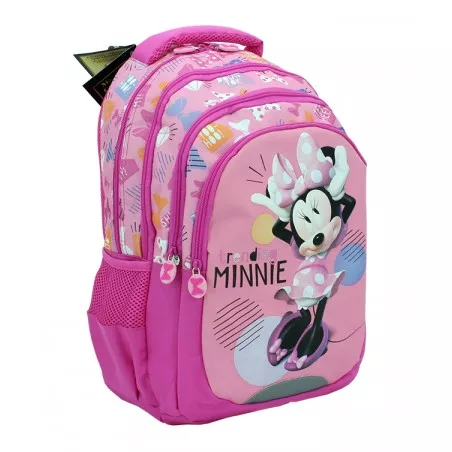 Ghiozdan scolar pentru clasele I-IV, Minnie Mouse, impermeabil, roz