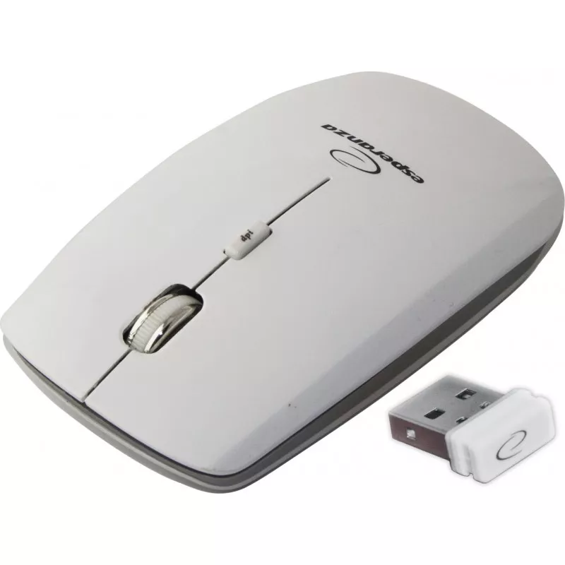 Mouse optic bluetooth 2.4 Ghz Esperanza Saturn, iluminare led, 1600dpi, 4 butoane, alb